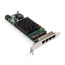 Сетевой адаптер ExeGate EXE-I350-T4V2-PoE (PCI-E x4 v2.1, порты 4xRJ45 PoE (медные, с поддержкой PoE), 10/100/1000Mbps, Gigabit Frame Grabber NIC Intel Chipset NHI350AM4)