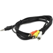 Кабель аудио/видео Cablexpert CCA-4P2R-2M, Jack3.5 4pin папа->3х RCA папа, 2м, черный