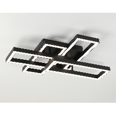 Потолочный светодиодный светильник Ambrella light FA1002/2+2 BK черный 65W 3000K-6400K 550*453*130 (ПДУ ИК)