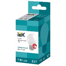 Лампа светодиодная IEK LLE-G45-7-230-40-E27 ECO G45 7Вт шар 4000К белый E27 630лм 230-240В