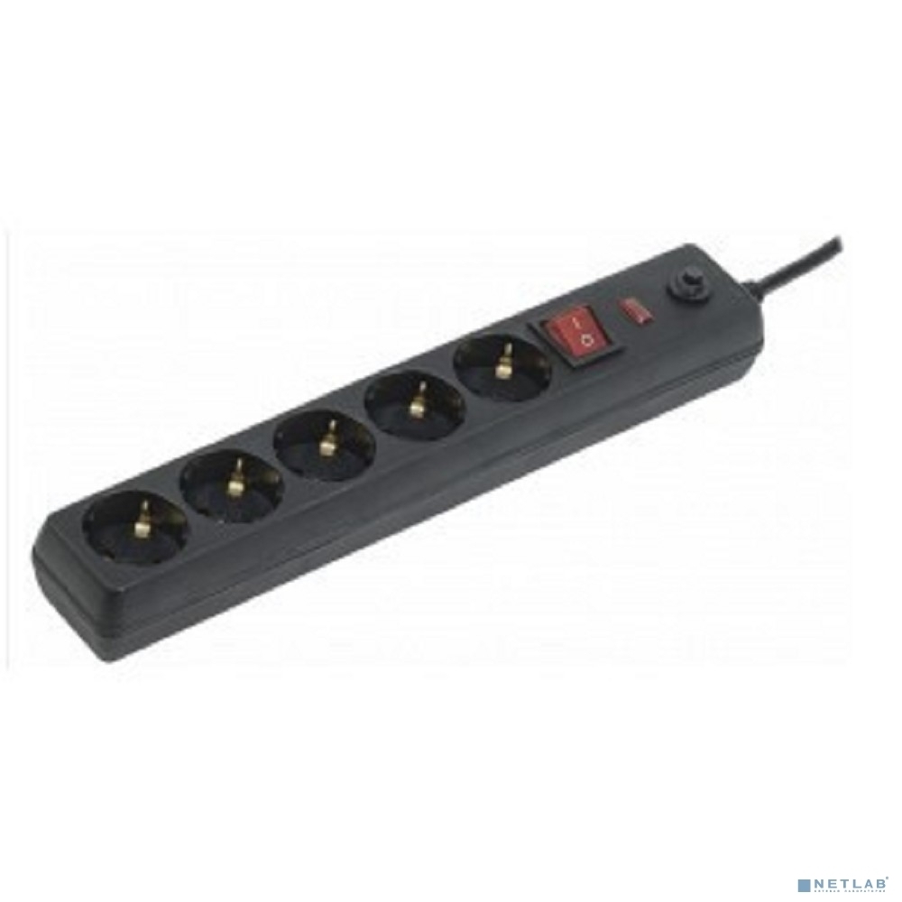 Сетевой фильтр IEK WFP10-16-05-05-ZK-K02 СФ-05К-выкл. 16А 5 мест 5 м 3х1мм2 черный