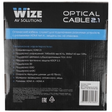 Кабель HDMI Wize AOC-8K-HM-HM-70M оптический, 70 м, 8K/60HZ, 4:4:4, v.2.1, ARC, 19M/19M, черный, коробка