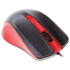 Мышь проводная Oklick 225M черный/красный, 1200 dpi, USB, кнопки - 3