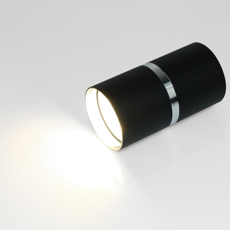 Спот GWL-GU10-M-IP20 Черный+ Серебряное кольцо Диаметр