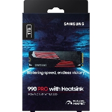 Накопитель SSD Samsung 990 PRO, 1000Gb, PCIe 4.0 x4, M.2 2280, NVMe, R/W 7450/6900, с радиатором