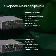 Мини ПК Digma Pro Minimax U1 i5 1235U (1.3) 16Gb SSD 512Gb Iris Xe Win11Pro GbitEth WiFi BT 60W темно-серый/черный (DPP5-ADXW05)