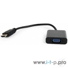 Переходник HDMI-VGA Cablexpert A-HDMI-VGA-04, 19M/15F, провод 15см