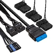 Компьютерный корпус Miditower ExeGate EVO-5001A-600NPX (ATX, БП 600NPX с вент. 12 см, 2хUSB+1хUSB 3.0+HD Audio, черный, 3 вент.12см с RGb подсветкой, боковая панель - закаленное стекло)