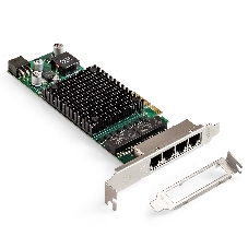 Сетевой адаптер ExeGate EXE-I350-T4V2-PoE (PCI-E x4 v2.1, порты 4xRJ45 PoE (медные, с поддержкой PoE), 10/100/1000Mbps, Gigabit Frame Grabber NIC Intel Chipset NHI350AM4)