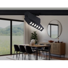 Трековый однофазный светодиодный светильник Ambrella light GL6814 BK черный LED 6W 4200K 24° 115*22*87