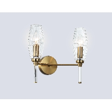 Настенный светильник Ambrella light LH55206/2 BS/CL латунь/прозрачный E14*2 max 40W 330*170*280