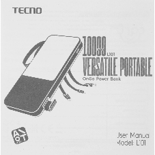 Портативный аккумулятор Tecno OnGO L101 10000mAh 12W 2.4A 2xUSB-A/USB-C черный