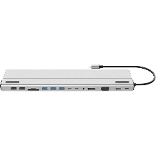 Адаптер VCOM TypeC -->3*USB3.0+2*USB2.0+VGA+RJ45+SD+TF+AUD+HDMI+DP+2*USB3.1 Data+PD