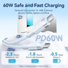 Кабель Vention USB 2.0 CM/CM - 1м. черный 3А PD60W