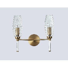 Настенный светильник Ambrella light LH55206/2 BS/CL латунь/прозрачный E14*2 max 40W 330*170*280
