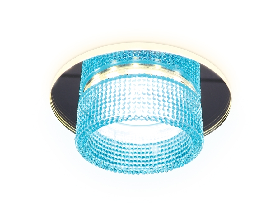 Светильник Ambrella light TN351 CH/BL хром/голубой GU5.3+3W (LED COLD) D95*45