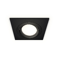 Комплект встраиваемого поворотного светильника Ambrella light XC7632081 SBK/PBK черный песок/черный полированный MR16 GU5.3 (C7632, N7002)