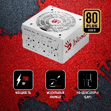 Блок питания Bloody BD-PS750G, 750Вт, 80 PLUS Gold, 120мм, белый