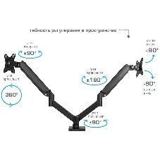 Кронштейн для мониторов Arm Media LCD-T23 black 4 шт/уп. Кр. стал. настол. для 2-х мон. 17