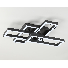 Потолочный светодиодный светильник Ambrella light FA1002/2+2 BK черный 65W 3000K-6400K 550*453*130 (ПДУ ИК)