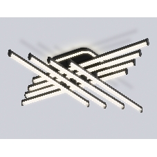 Потолочный светодиодный светильник Ambrella light FL6262 BK черный 130W 3000K-6400K 810*810*130 (ПДУ ИК)