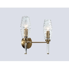 Настенный светильник Ambrella light LH55206/2 BS/CL латунь/прозрачный E14*2 max 40W 330*170*280