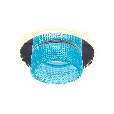Светильник Ambrella light TN351 CH/BL хром/голубой GU5.3+3W (LED COLD) D95*45