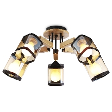 Светильник Ambrella light TR9529/5 BK/GD/TI черный/золото/янтарь E27*5 max 40W D670*260