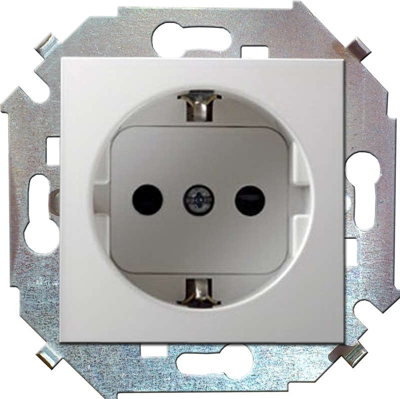 Механизм розетки 1-м СП Simon15 защ. шторки с заземл. белый Simon 1591443-030