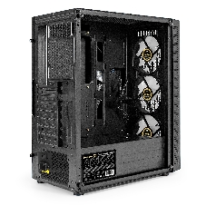 Компьютерный корпус Miditower ExeGate EVO-5001A-700NPX (ATX, БП 700NPX с вент. 12 см, 2хUSB+1хUSB 3.0+HD Audio, черный, 3 вент.12см с RGb подсветкой, боковая панель - закаленное стекло)
