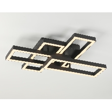 Потолочный светодиодный светильник Ambrella light FA1002/2+2 BK черный 65W 3000K-6400K 550*453*130 (ПДУ ИК)