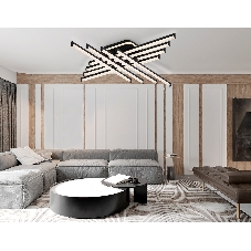 Потолочный светодиодный светильник Ambrella light FL6262 BK черный 130W 3000K-6400K 810*810*130 (ПДУ ИК)