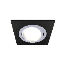 Комплект встраиваемого поворотного светильника Ambrella light XC7632082 SBK/PSL черный песок/серебро полированное MR16 GU5.3 (C7632, N7003)