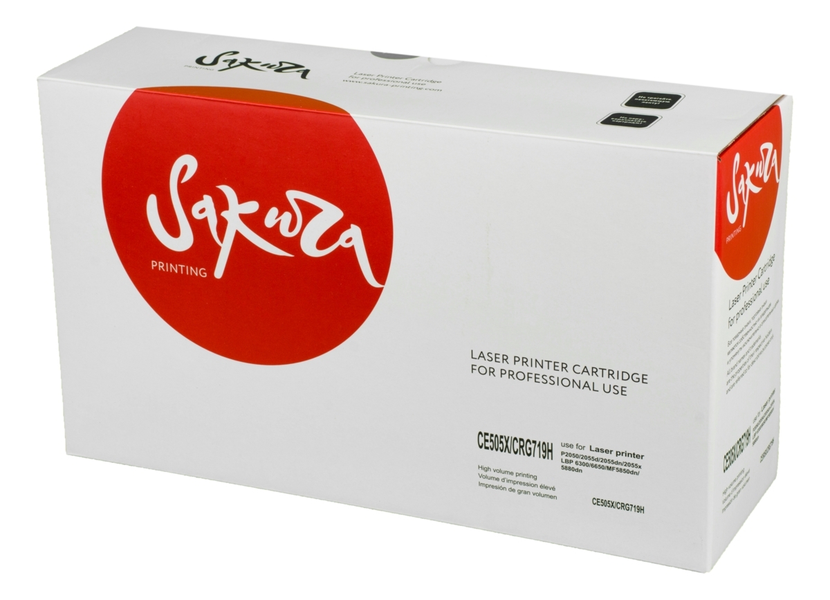 Картридж лазерный Sakura CE505X/CRG719H HP LaserJet P2050/2055d/2055dn/2055x, Сanon LBP 6300dn/6650dn, MF 5840dn/5880dn, MF-6140DN,5940DN   черный, 6400 к.