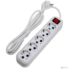 Сетевой фильтр 5bites SP5W-318 5S, 3x1.5мм2, 16A, ABS, 1.8M, белый