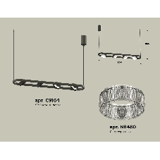 Светильник Ambrella light XB9164200/4 SBK/CL черный песок/прозрачный GX53 (C9164, N8480)