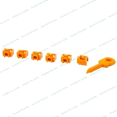 Комплект заглушек порта RJ-45 (6 шт.) + ключ, оранжевый
