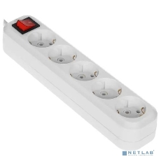 Сетевой фильтр 5bites SP5W-318 5S, 3x1.5мм2, 16A, ABS, 1.8M, белый