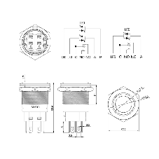 Кнопка антивандальная Rexant Ø19 12В Фикс (5с) ON-OFF/OFF-ON подсв/красная