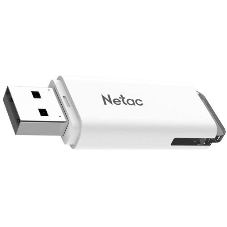 Флешка USB Netac U185 (NT03U185N-032G-20WH), 32Gb, USB 2.0, R/W 25/10, белый/серый