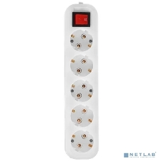 Сетевой фильтр 5bites SP5W-318 5S, 3x1.5мм2, 16A, ABS, 1.8M, белый