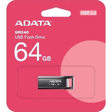 Флешка USB ADATA UR340 (AROY-UR340-64GbK), 64Gb, USB 3.2, R/W 100/30, черный