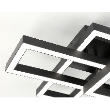 Потолочный светодиодный светильник Ambrella light FA1002/2+2 BK черный 65W 3000K-6400K 550*453*130 (ПДУ ИК)