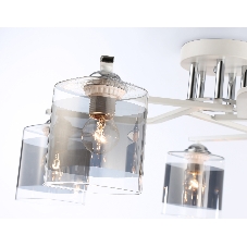 Светильник Ambrella light TR303219/5 WH/CH/SM белый/хром/дымчатый E27*5 max 60W D580*250