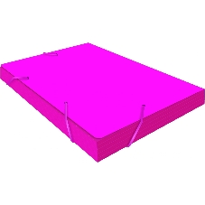 Папка на резинке Бюрократ Double Neon DNE510PINK A4, пластик, корешок 30мм, 0.5мм, розовый