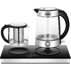 Чайный набор Kitfort КТ-6741 1.7л. 2200Вт черный/нержавеющая сталь корпус: стекло/металл/пластик
