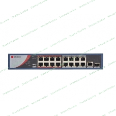 Сетевой неуправляемый коммутатор 16 RJ45 1000M PoE портов 2 SFP Uplink порта 1000М Ethernet; IEEE802.3af IEEE802.3at; бюджет PoE 125Вт; поддержка режима передачи до 100м 36 Gbps; защита от перенапряжений 100 to 240 VAC 2.5A; 150Вт;-10 C...+55C.