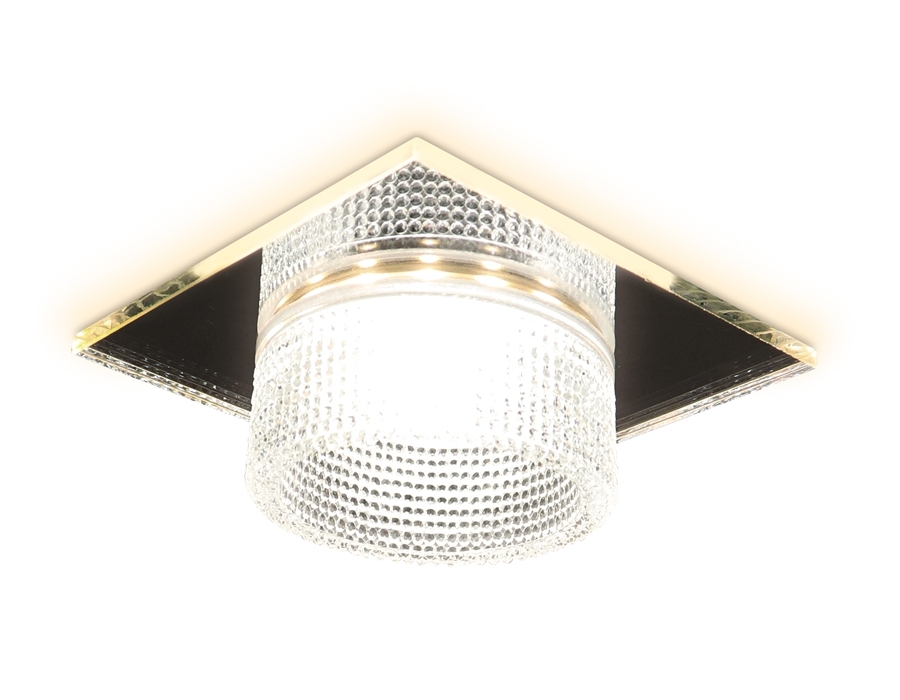 Светильник Ambrella light TN355 CH/CL хром/прозрачный GU5.3+3W (LED WHITE) 95*95*45