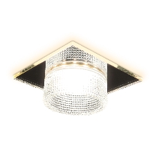 Светильник Ambrella light TN355 CH/CL хром/прозрачный GU5.3+3W (LED WHITE) 95*95*45