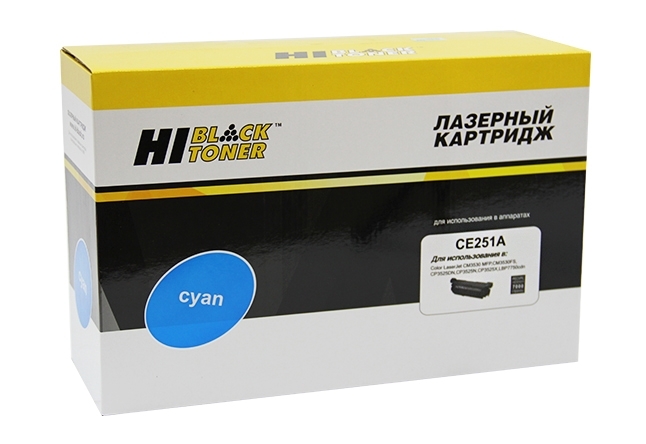 Расходные материалы Hi-Black CE251A CYAN Картридж Hi-Black для HP CLJ CP3525/3530 CM3525/3530 ресурс 7000 стр. с чипом